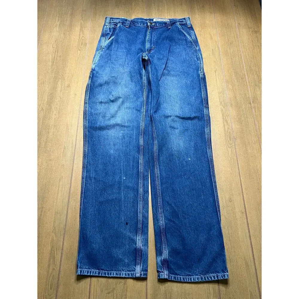 Carhartt Dungaree Fit Jeans 34x36 Workwear Denim Pants Distress‎